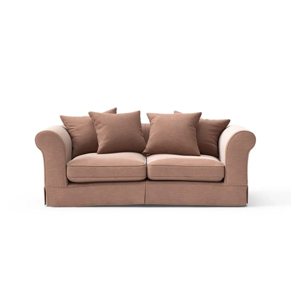 3-Seater Sofa with Removable Covers - Dusky Rose, Eco Chenille image