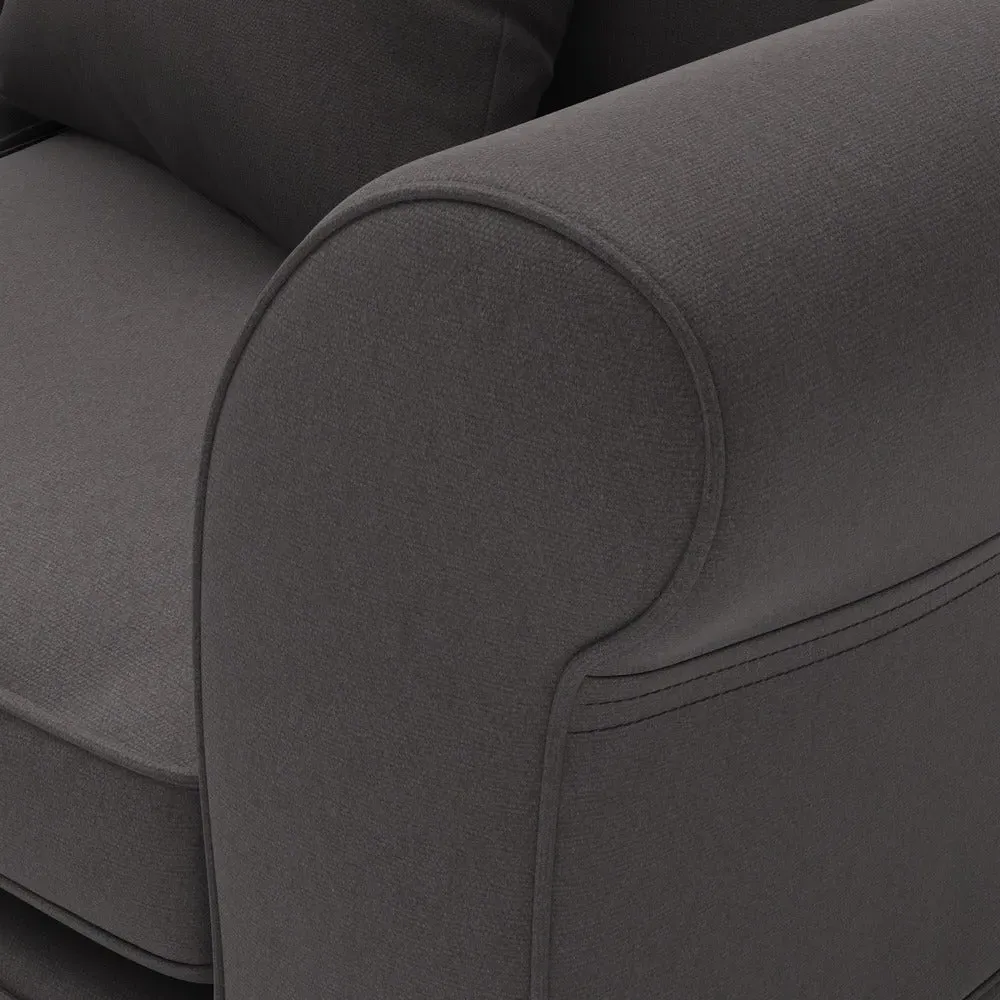 3-Seater Sofa with Removable Covers - Grey Brown, Cotton