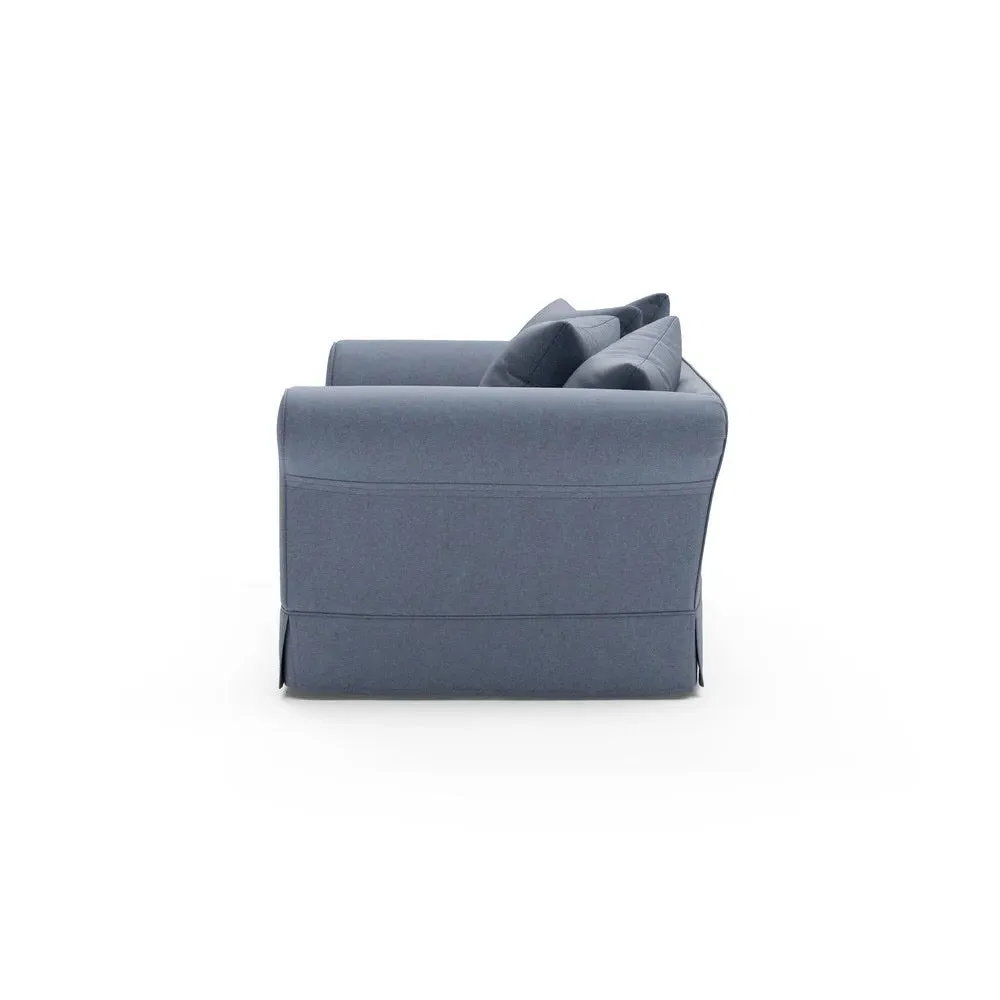 3-Seater Sofa with Removable Covers - Indigo, House Linen Mix