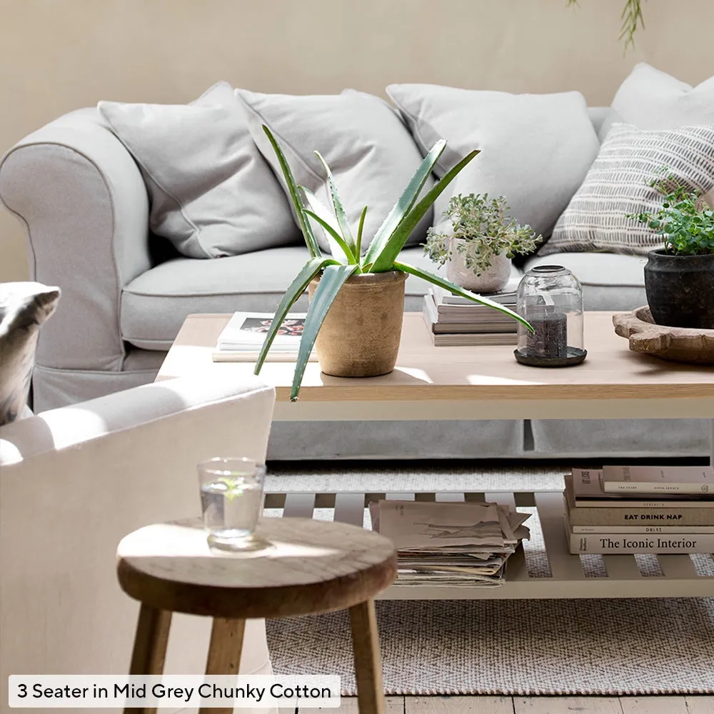 3-Seater Sofa with Removable Covers - Indigo, House Linen Mix