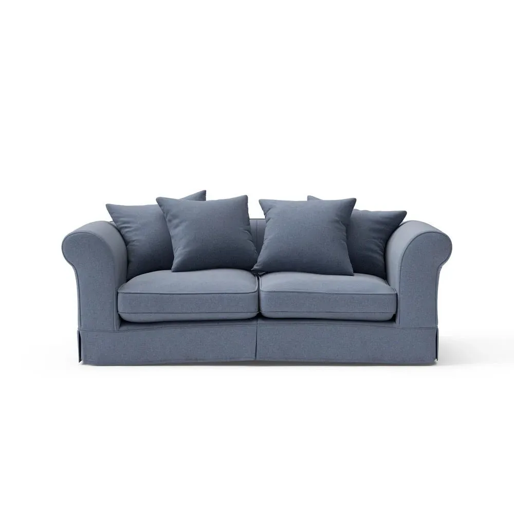 3-Seater Sofa with Removable Covers - Indigo, House Linen Mix image