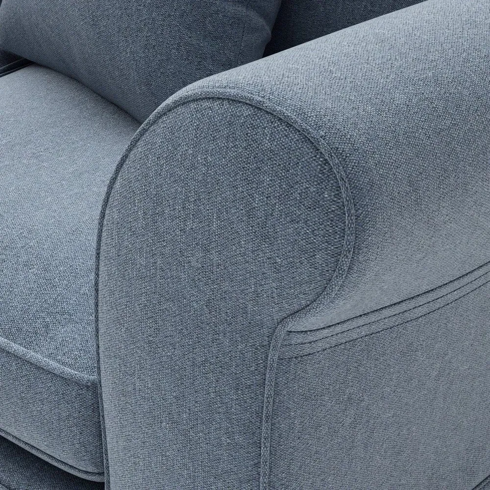 3-Seater Sofa with Removable Covers - Indigo, Rustic Weave