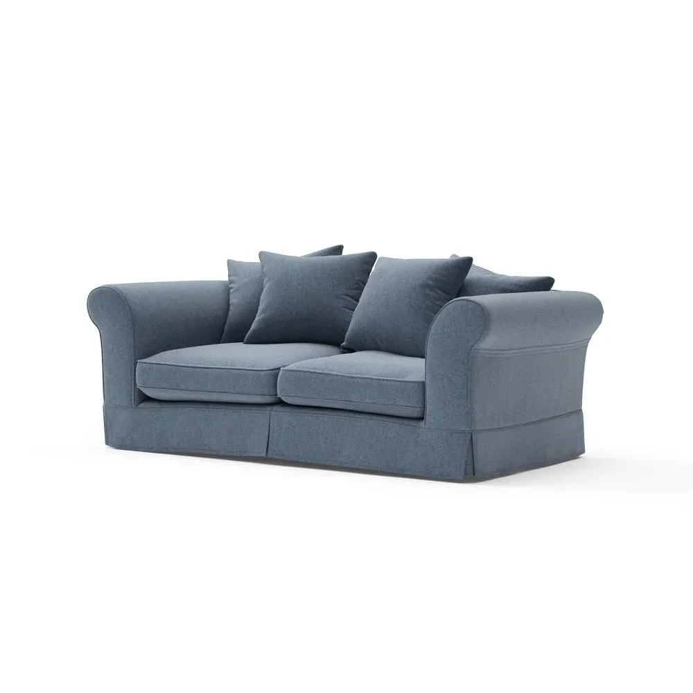 3-Seater Sofa with Removable Covers - Indigo, Rustic Weave