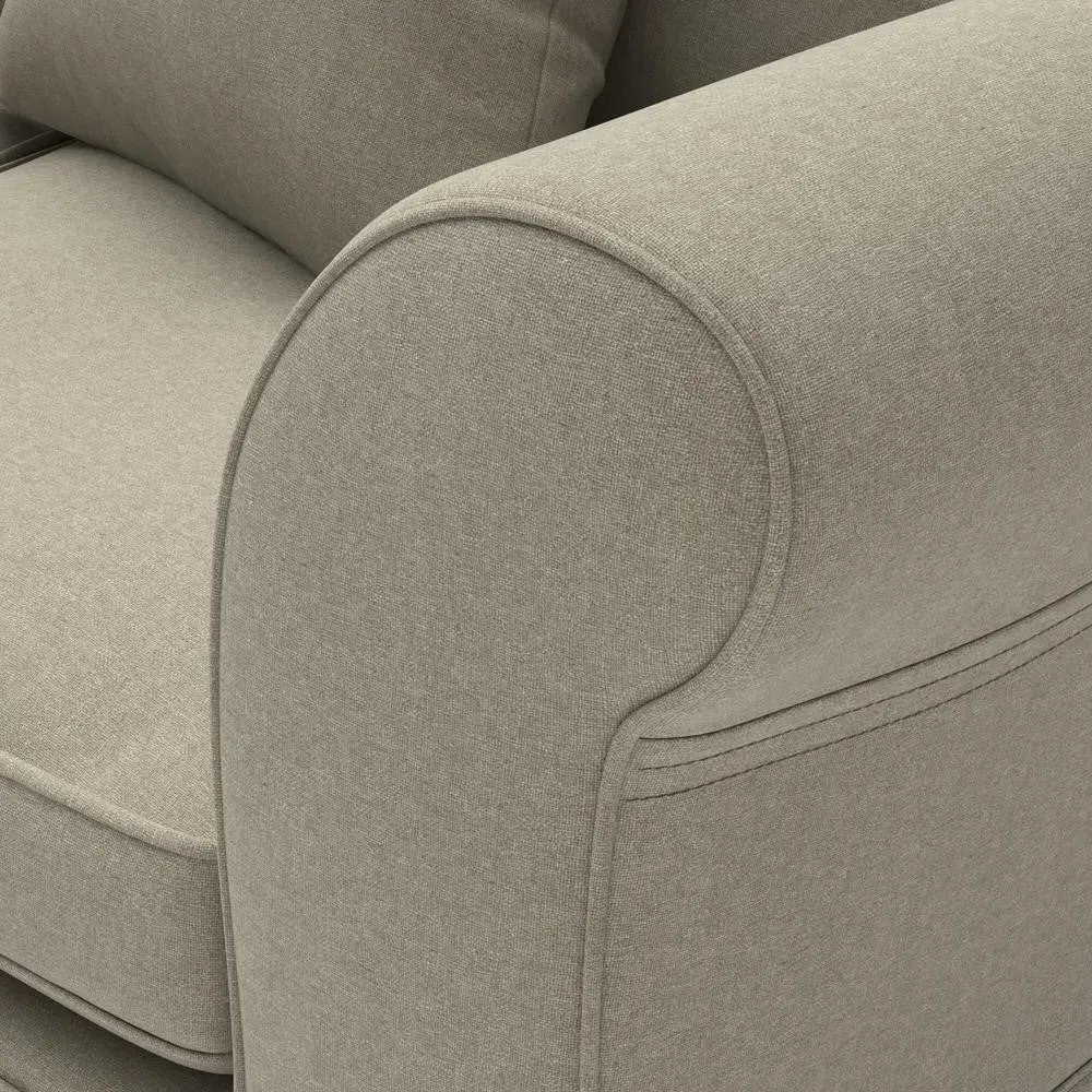 3-Seater Sofa with Removable Covers - Mid Grey, Linen Mix