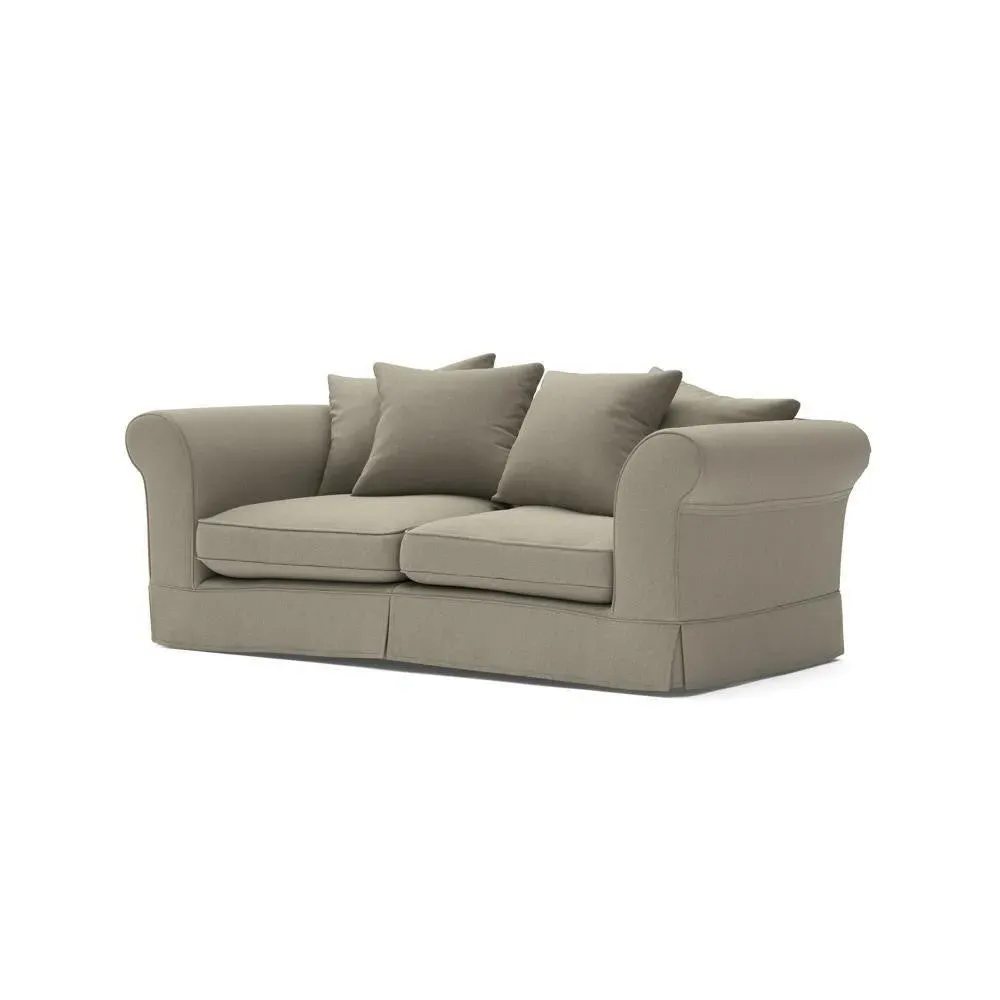 3-Seater Sofa with Removable Covers - Mid Grey, Linen Mix