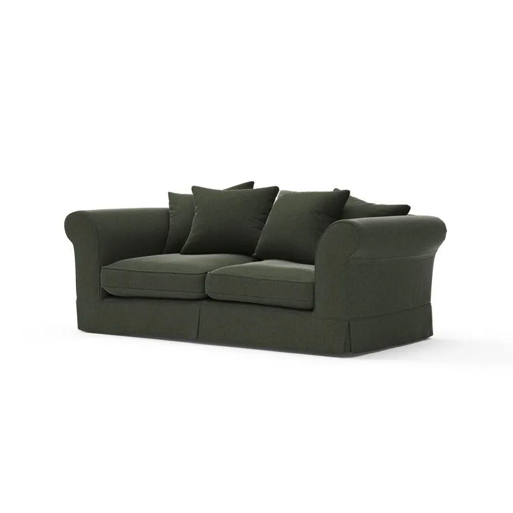 3 Seater Sofa with Removable Covers - Moss, Eco Chenille
