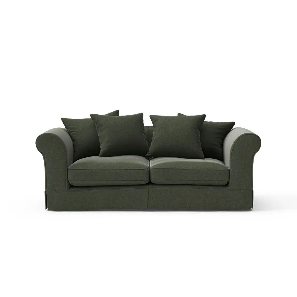 3 Seater Sofa with Removable Covers - Moss, Eco Chenille image