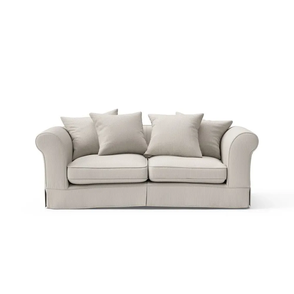 3-Seater Sofa with Removable Covers - Natural