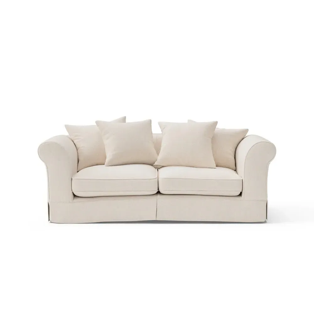 3-Seater Sofa with Removable Covers - Natural