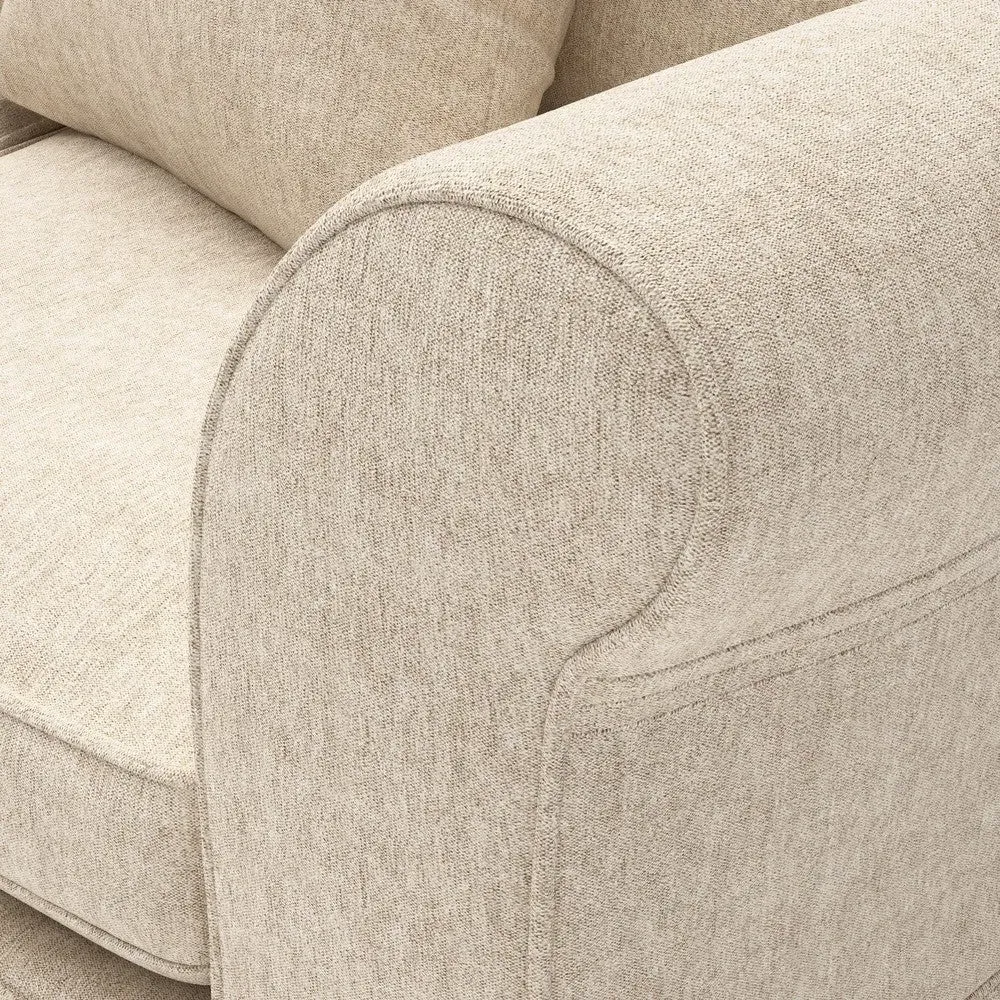 3-Seater Sofa with Removable Covers - Natural, Aquaclean Oxford