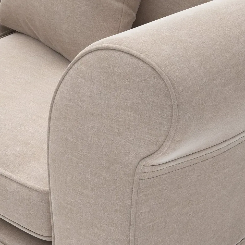 3-Seater Sofa with Removable Covers - Natural, Eco Chenille