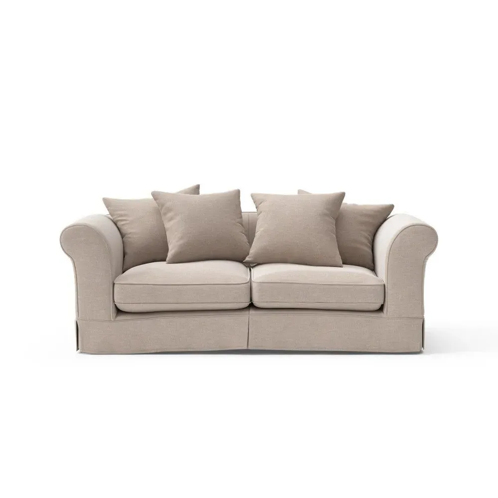 3-Seater Sofa with Removable Covers - Natural, Eco Chenille
