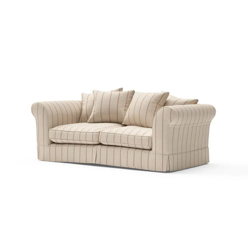 3-Seater Sofa with Removable Covers - Raspberry