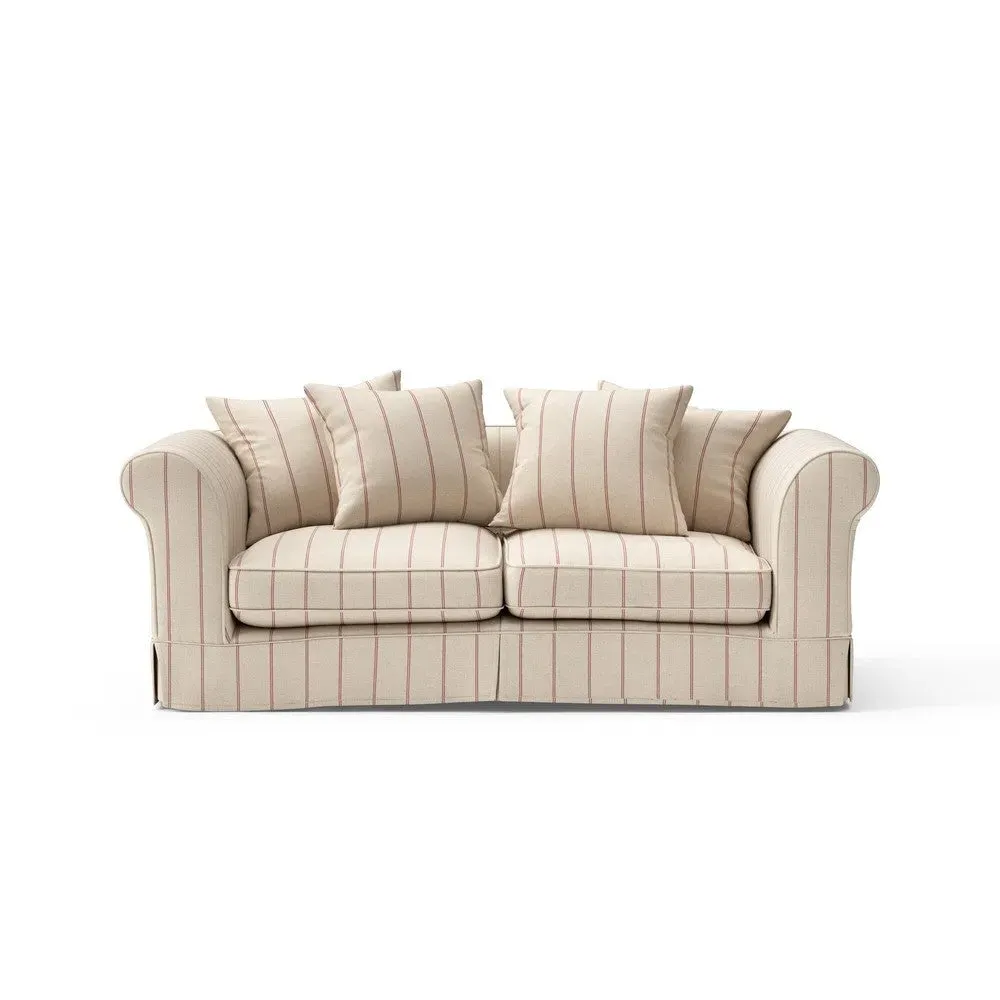 3-Seater Sofa with Removable Covers - Raspberry