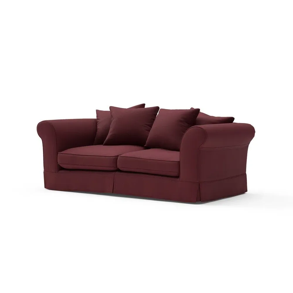 3-Seater Sofa with Removable Covers - Rosehip, Linen Mix