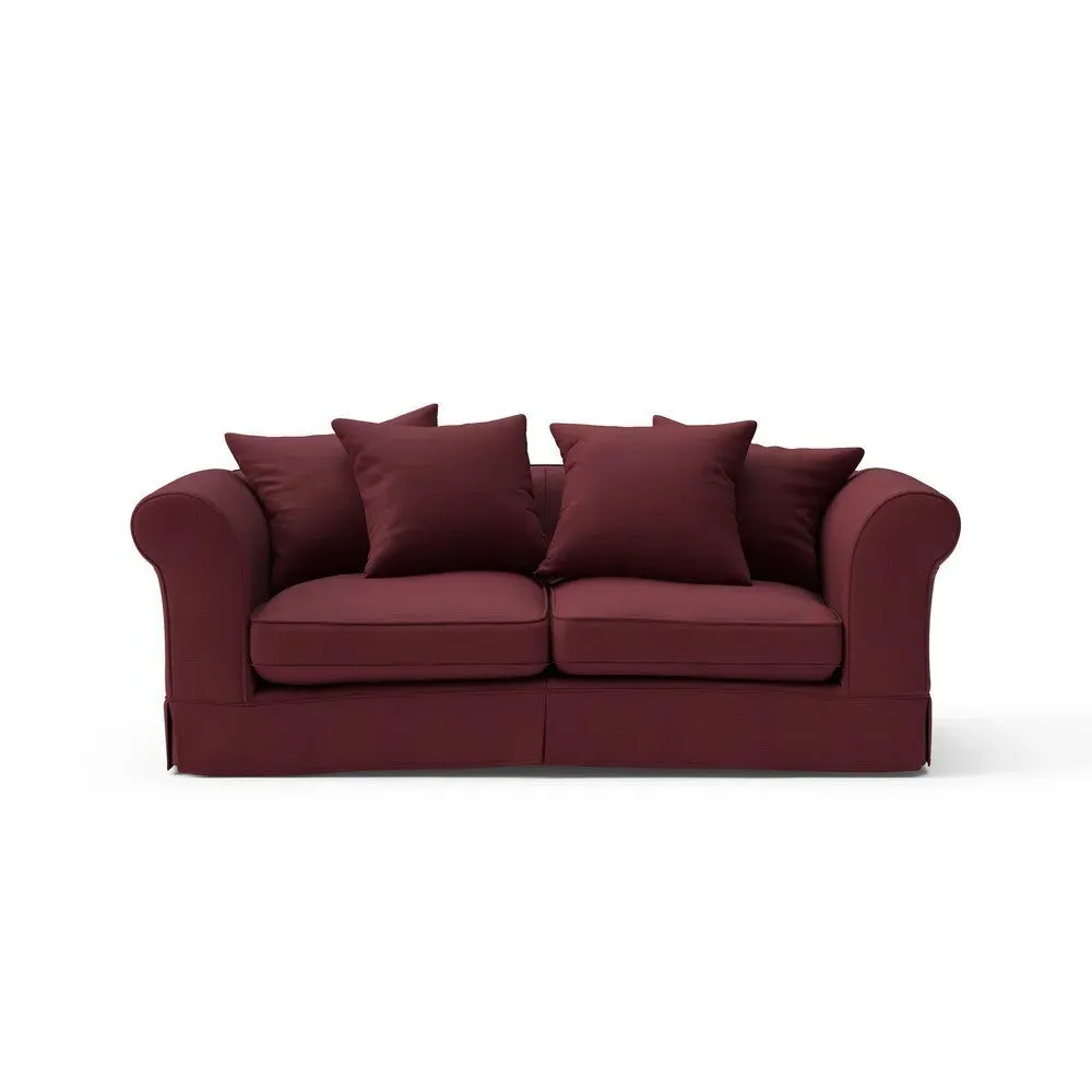 3-Seater Sofa with Removable Covers - Rosehip, Linen Mix