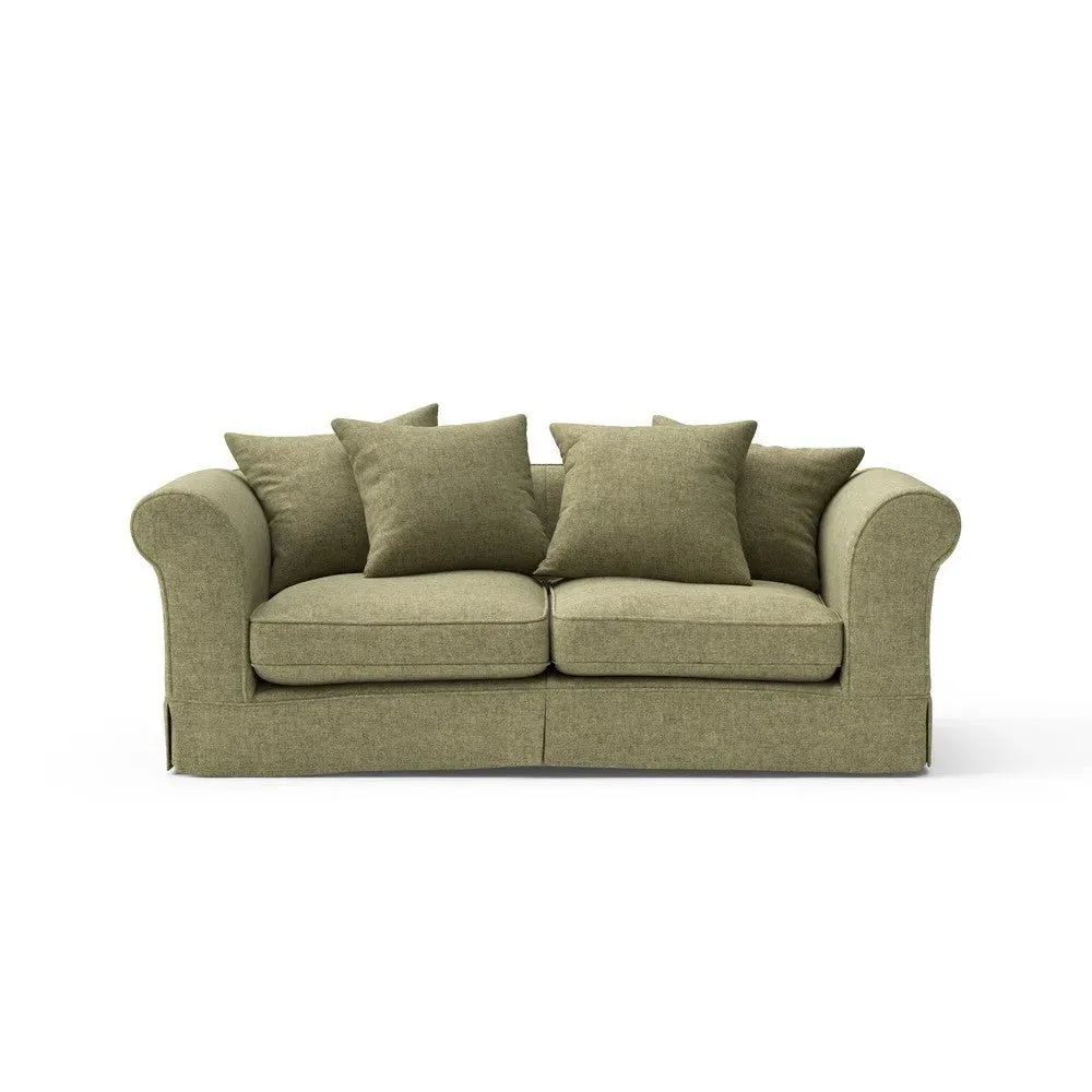 3-Seater Sofa with Removable Covers - Sage, Aquaclean Oxford