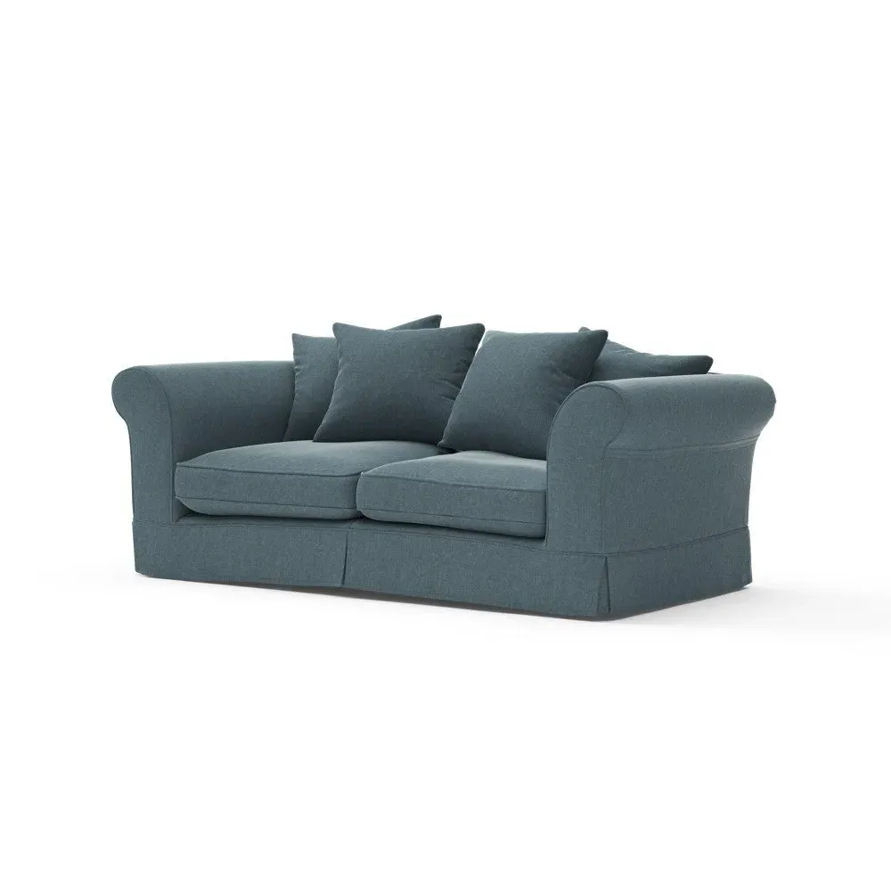 3-Seater Sofa with Removable Covers - Teal, Eco Chenille