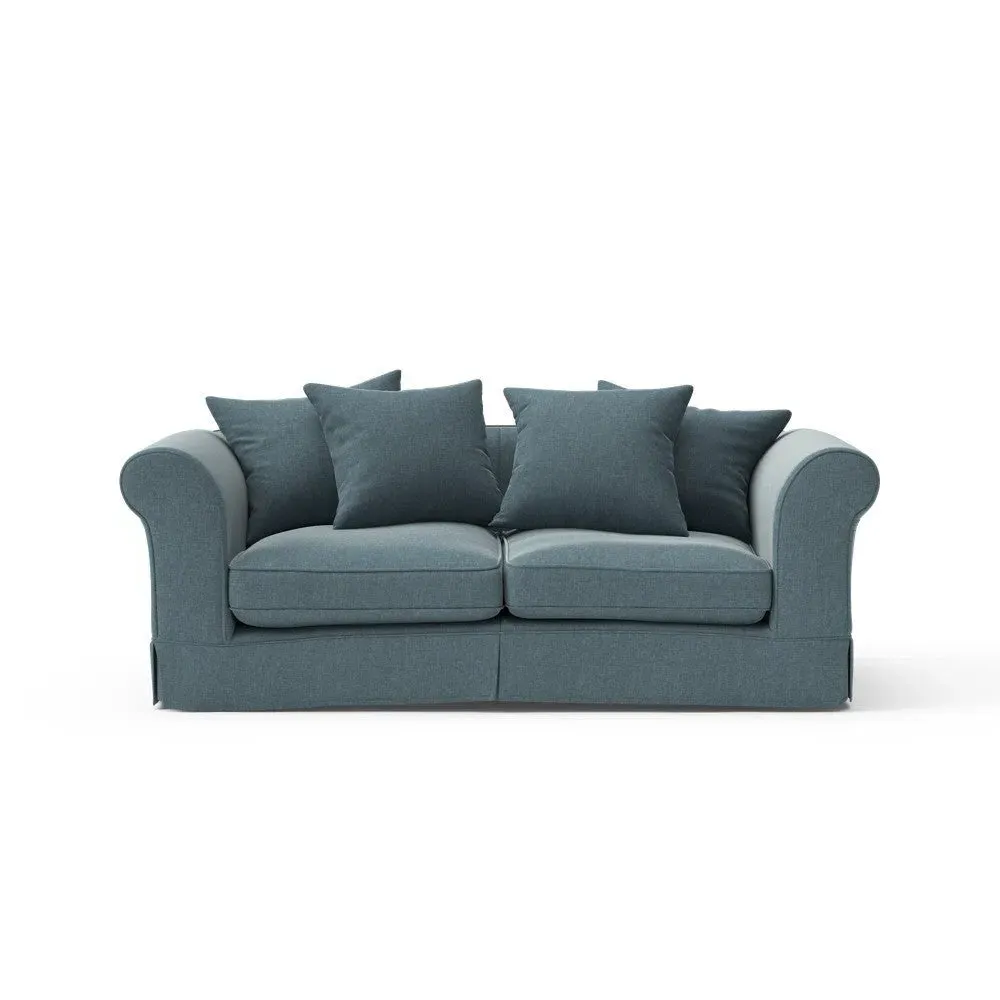 3-Seater Sofa with Removable Covers - Teal, Eco Chenille image