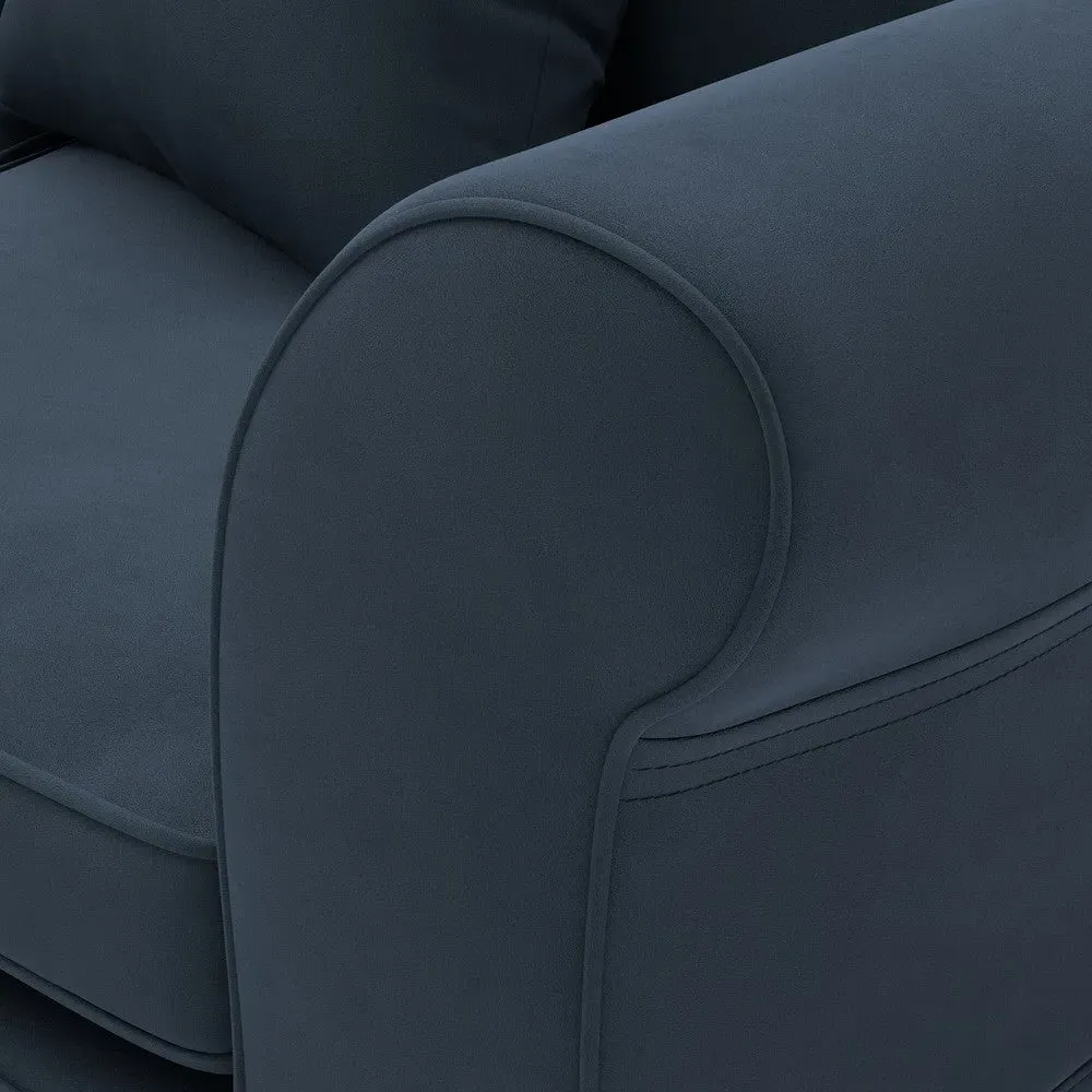 4-Seater Sofa - Dark Blue, Matt Velvet