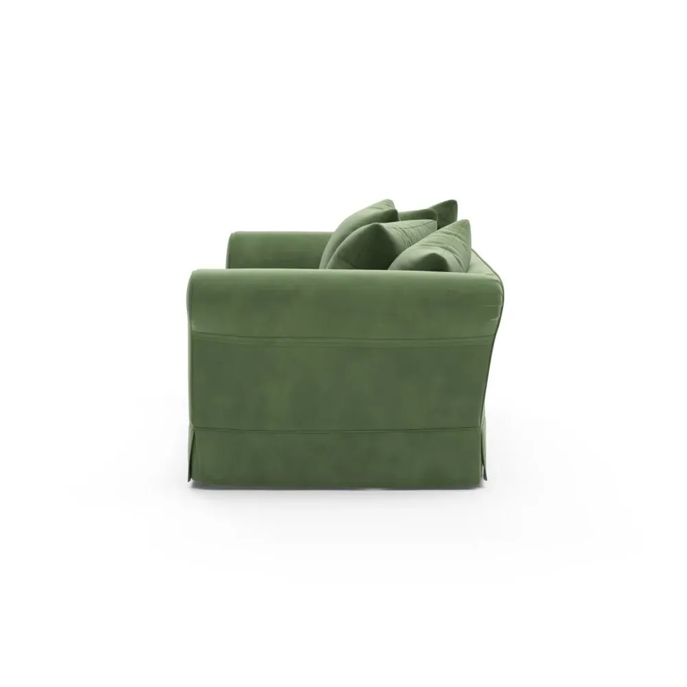 4-Seater Sofa - Green, Matt Velvet