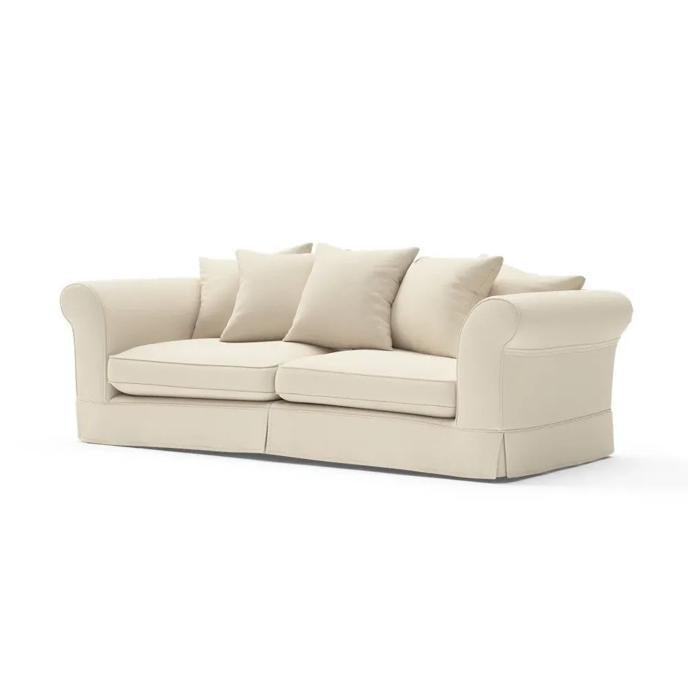 4-Seater Sofa with Removable Covers - Cream, House Weave