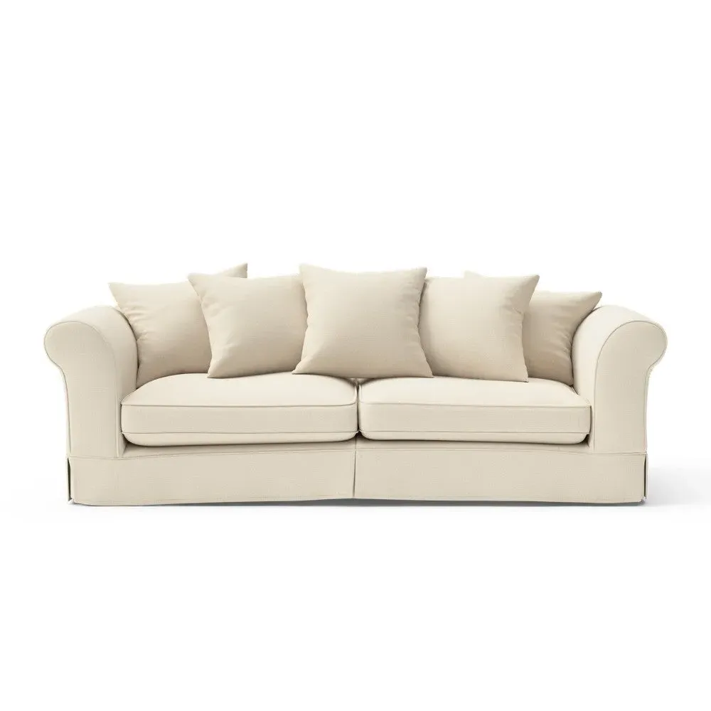 4-Seater Sofa with Removable Covers - Cream, House Weave
