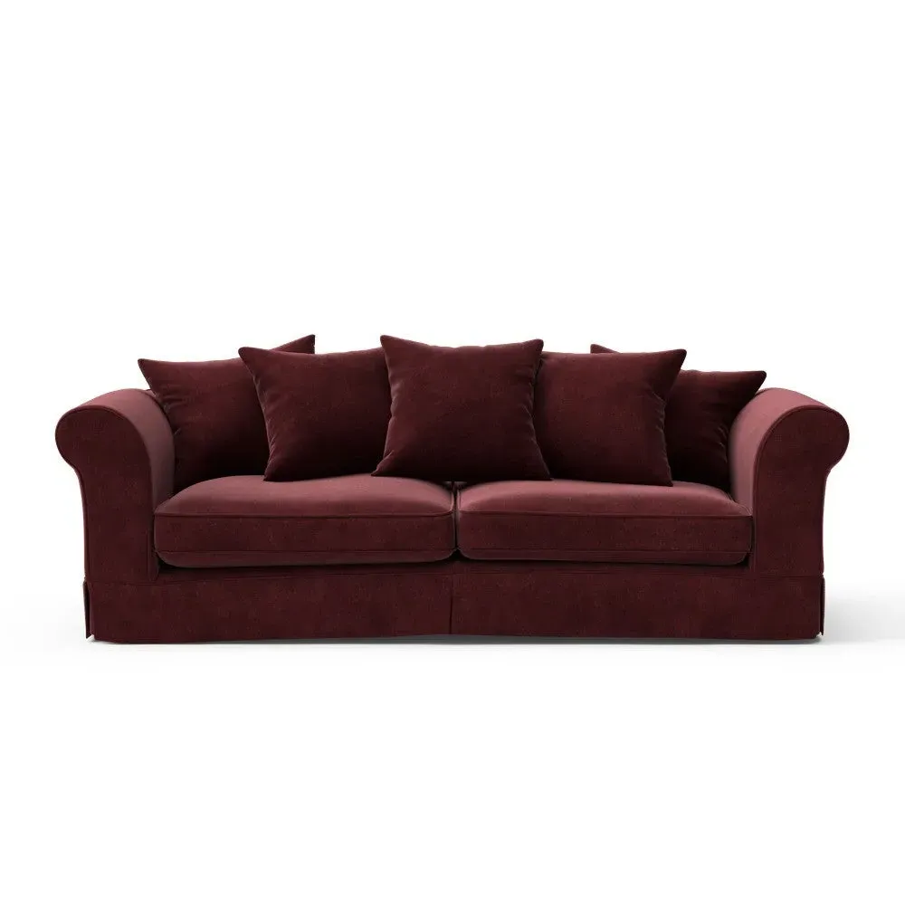 4-Seater Sofa with Removable Covers - Dark Rosehip, Velvet