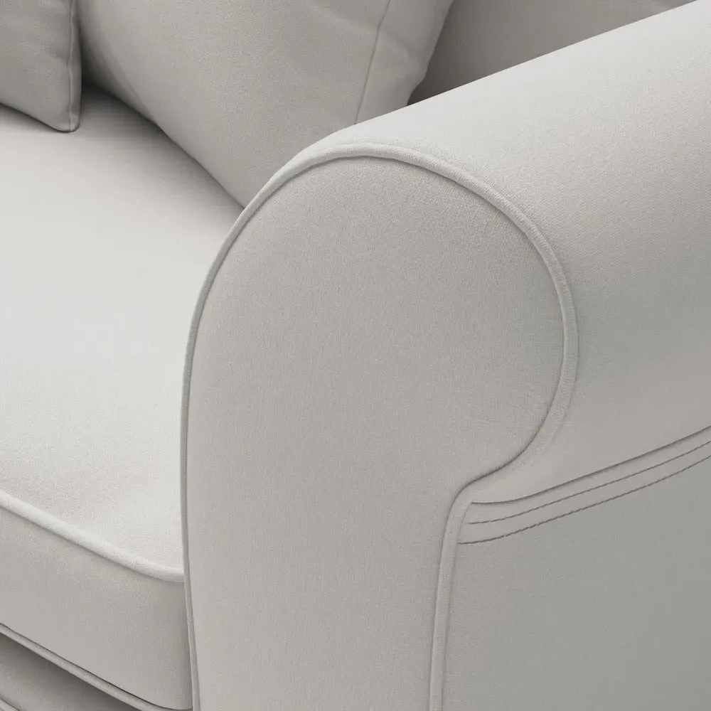 4-Seater Sofa with Removable Covers - Dove Grey, Linen Mix