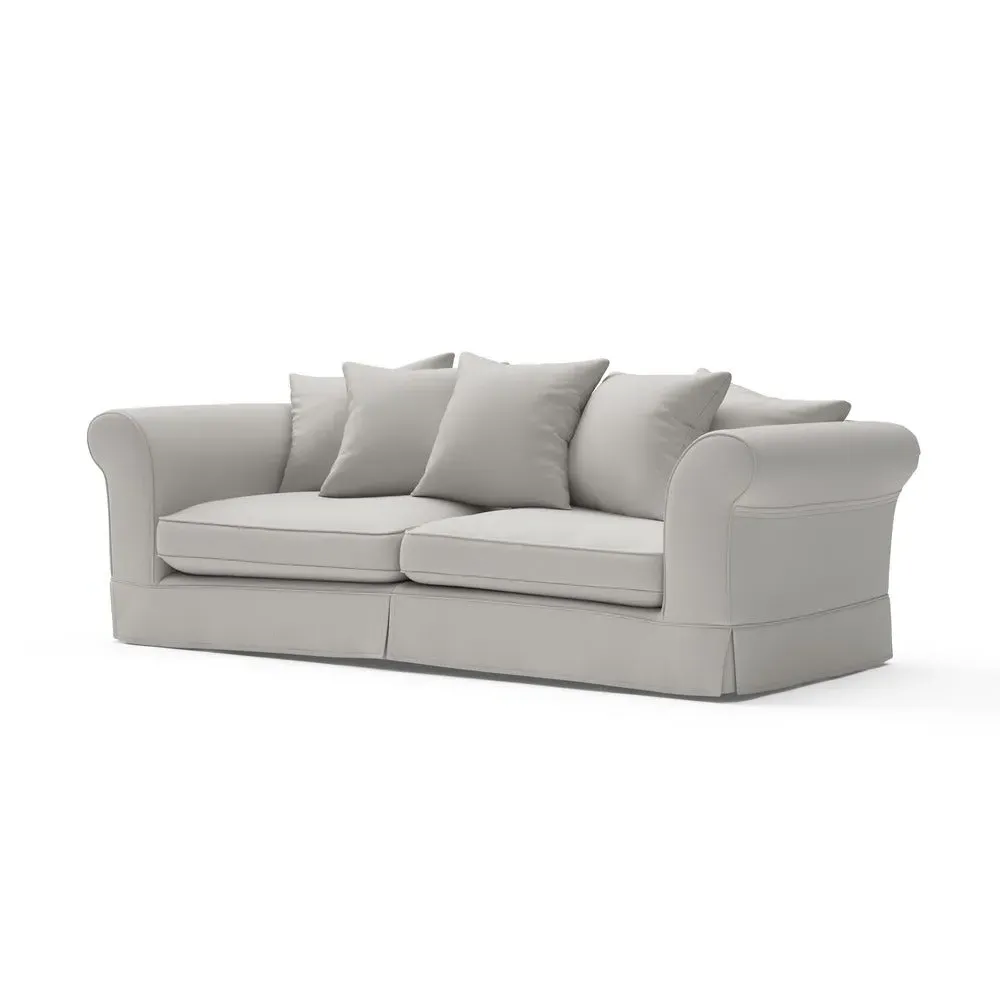 4-Seater Sofa with Removable Covers - Dove Grey, Linen Mix