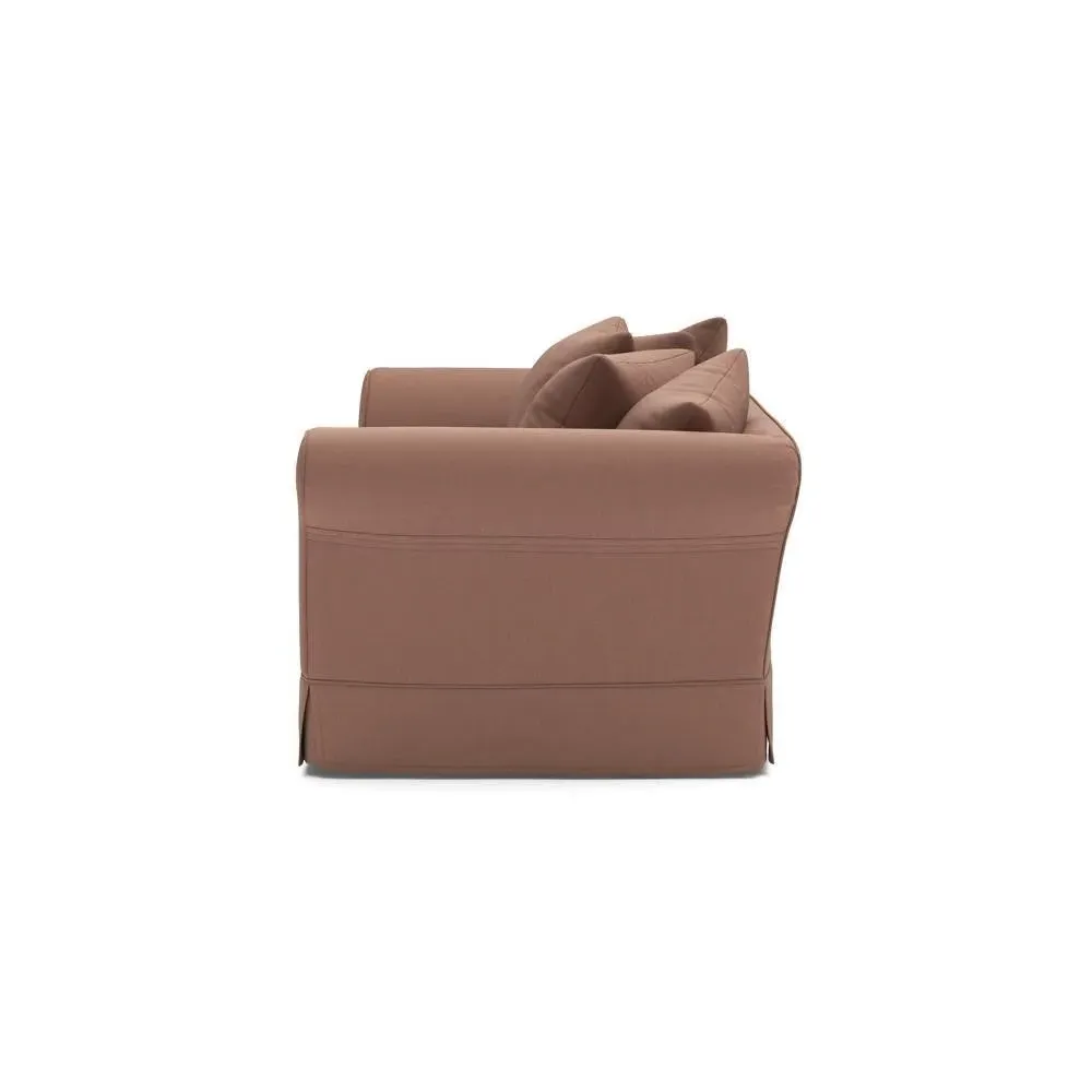 4-Seater Sofa with Removable Covers - Dusky Blush, Linen Mix