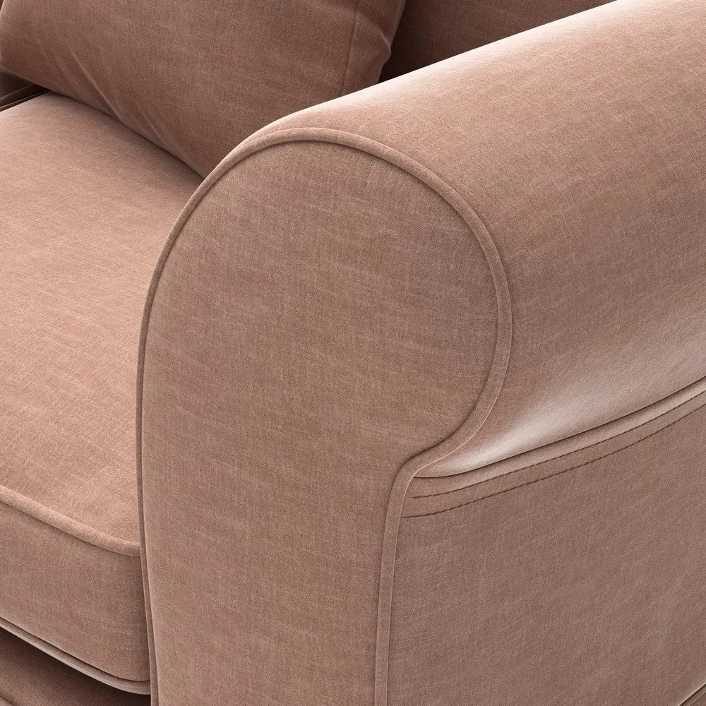 4-Seater Sofa with Removable Covers - Dusky Rose, Eco Chenille