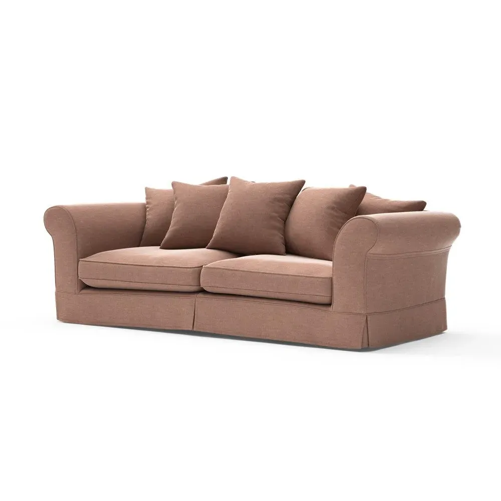 4-Seater Sofa with Removable Covers - Dusky Rose, Eco Chenille