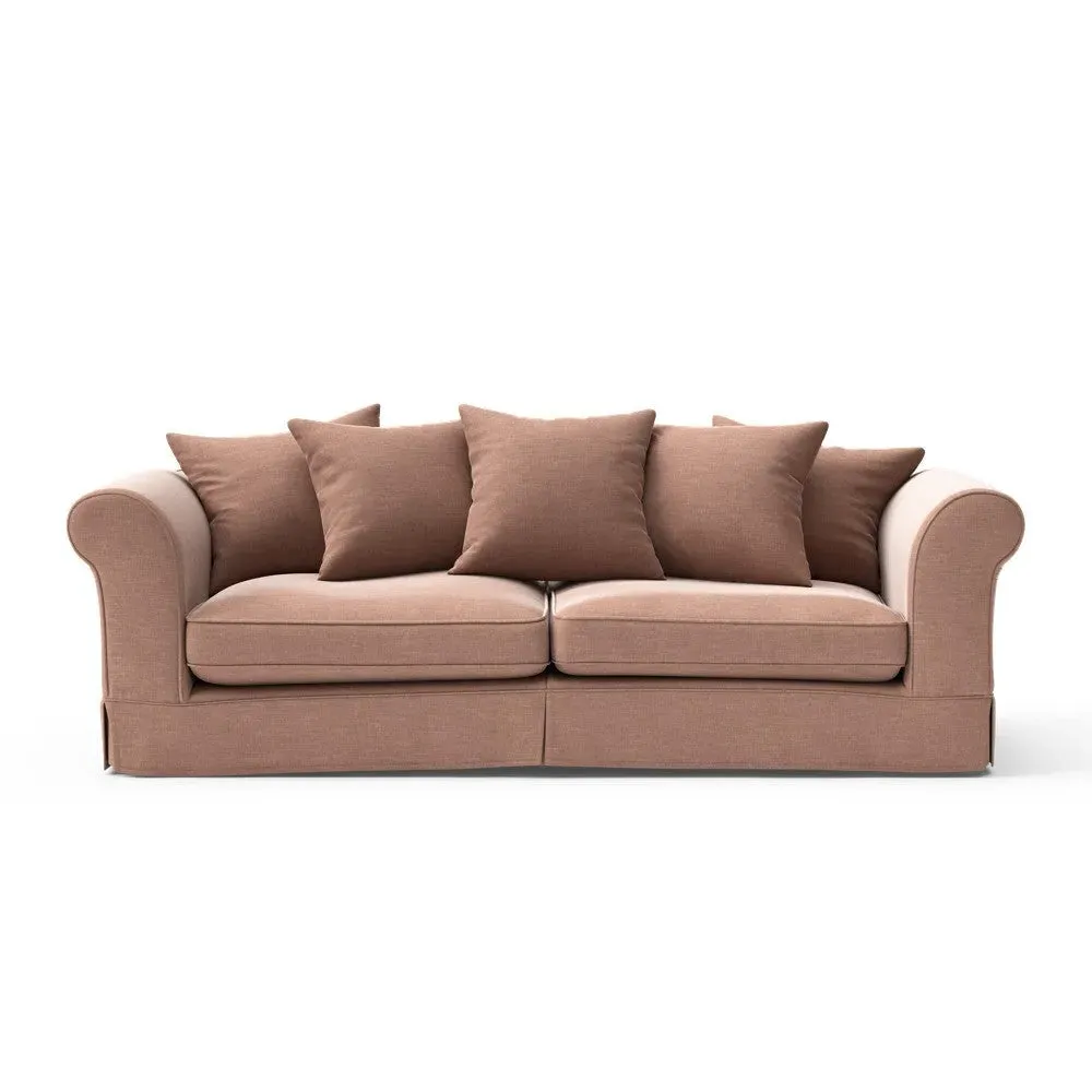 4-Seater Sofa with Removable Covers - Dusky Rose, Eco Chenille