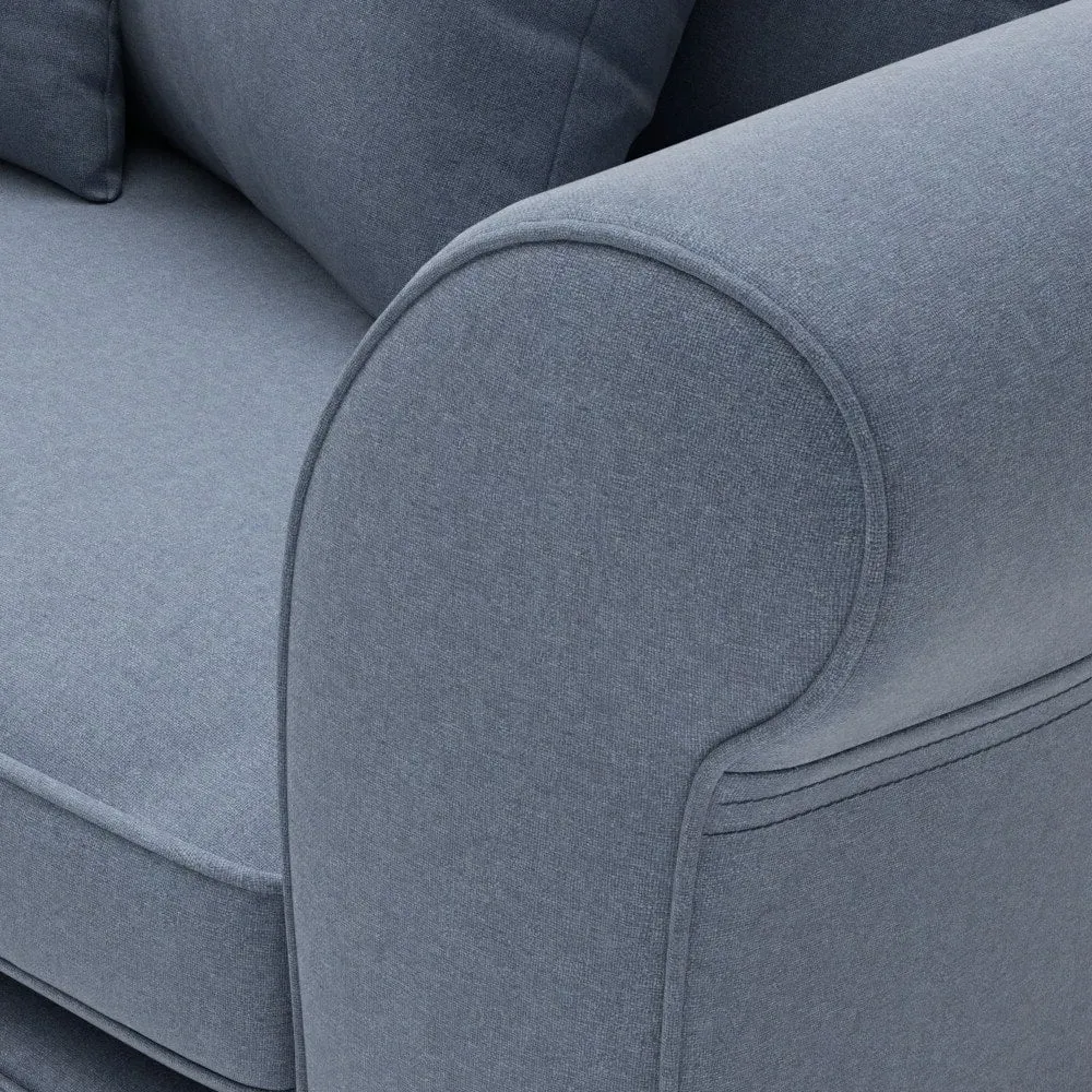 4-Seater Sofa with Removable Covers - Indigo, House Linen Mix