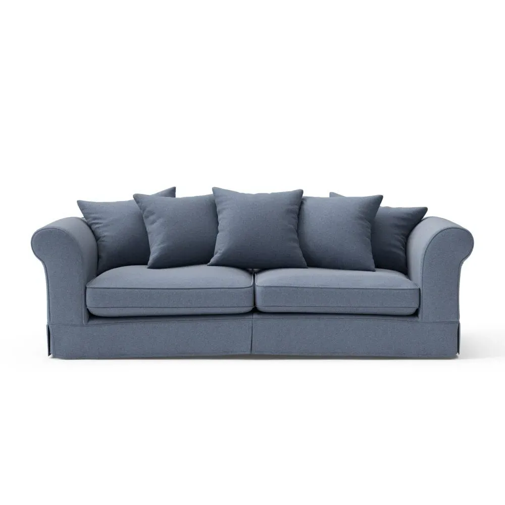 4-Seater Sofa with Removable Covers - Indigo, House Linen Mix