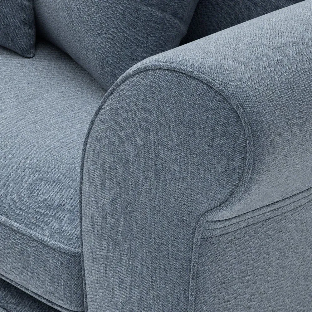 4-Seater Sofa with Removable Covers - Indigo, Rustic Weave