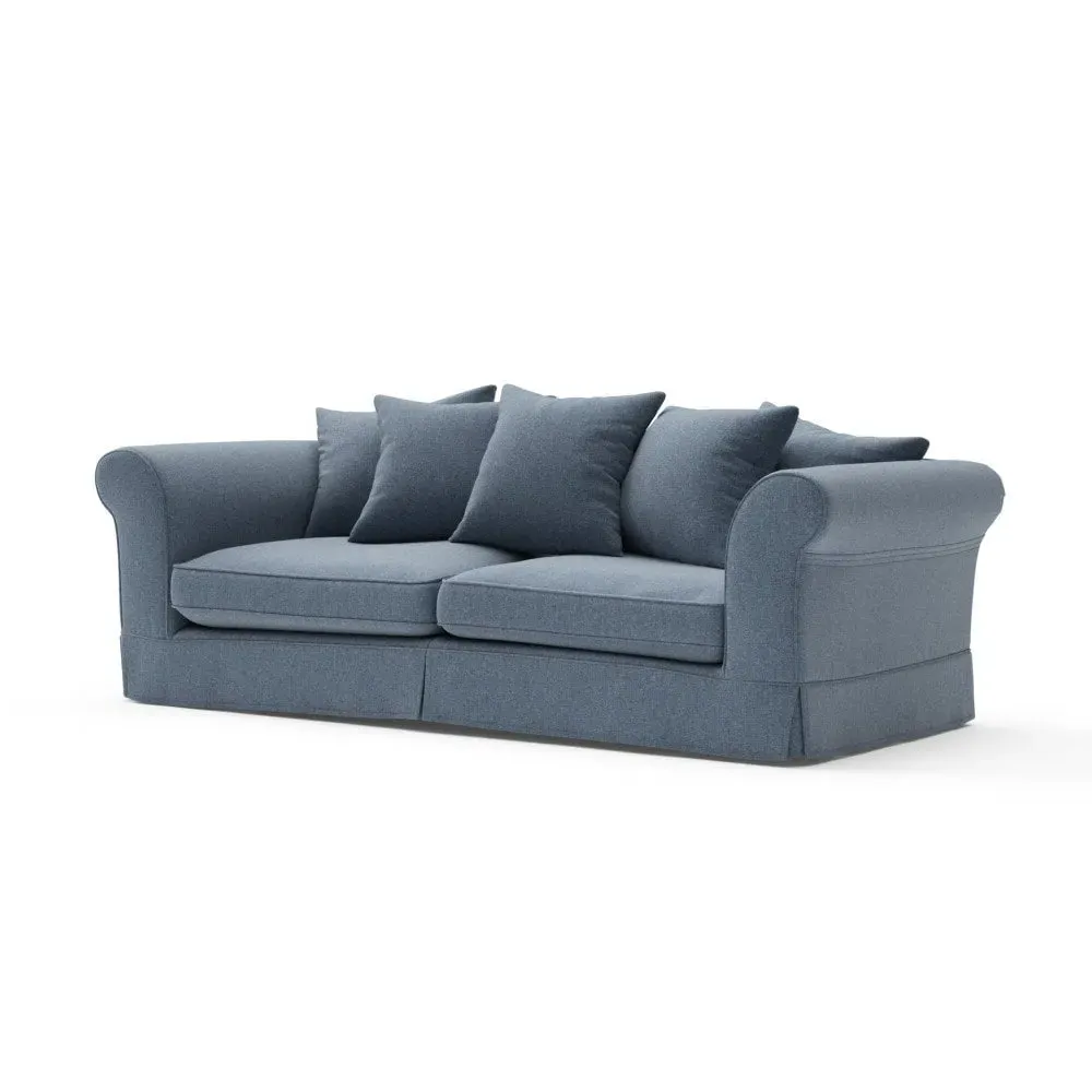 4-Seater Sofa with Removable Covers - Indigo, Rustic Weave