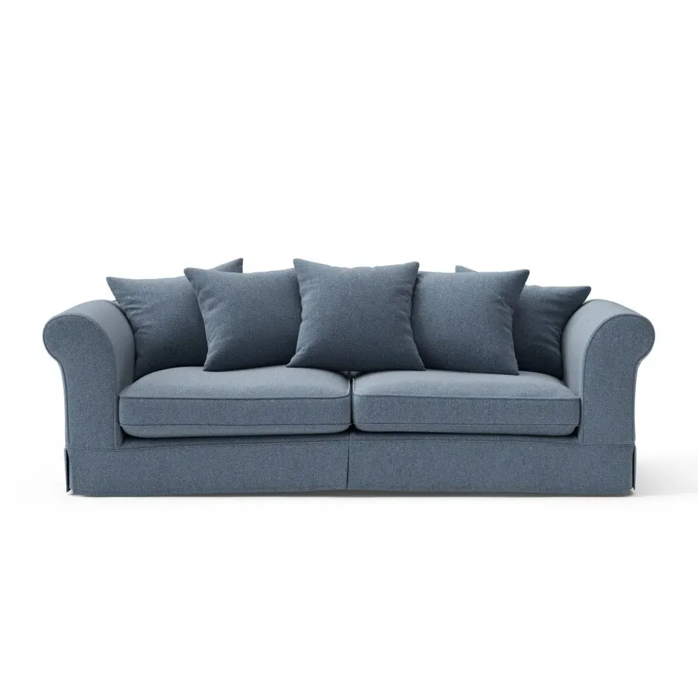 4-Seater Sofa with Removable Covers - Indigo, Rustic Weave