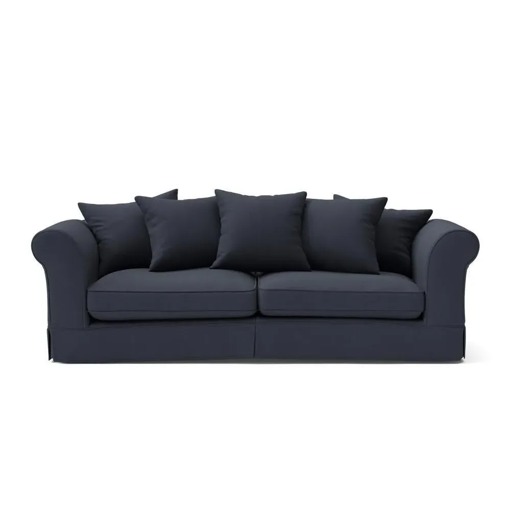 4-Seater Sofa with Removable Covers - Ink, House Linen Mix