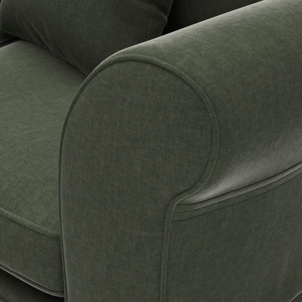 4 Seater Sofa with Removable Covers - Moss, Eco Chenille