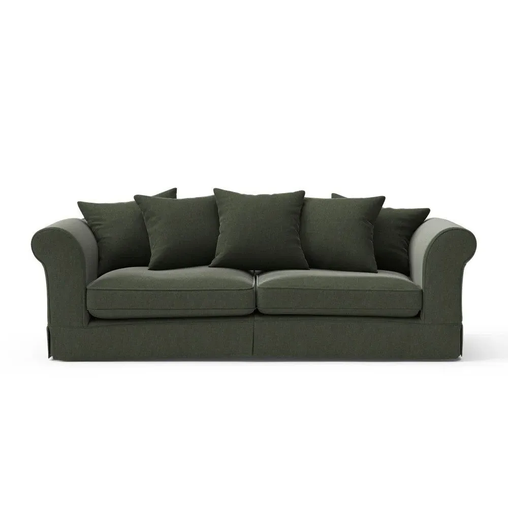 4 Seater Sofa with Removable Covers - Moss, Eco Chenille