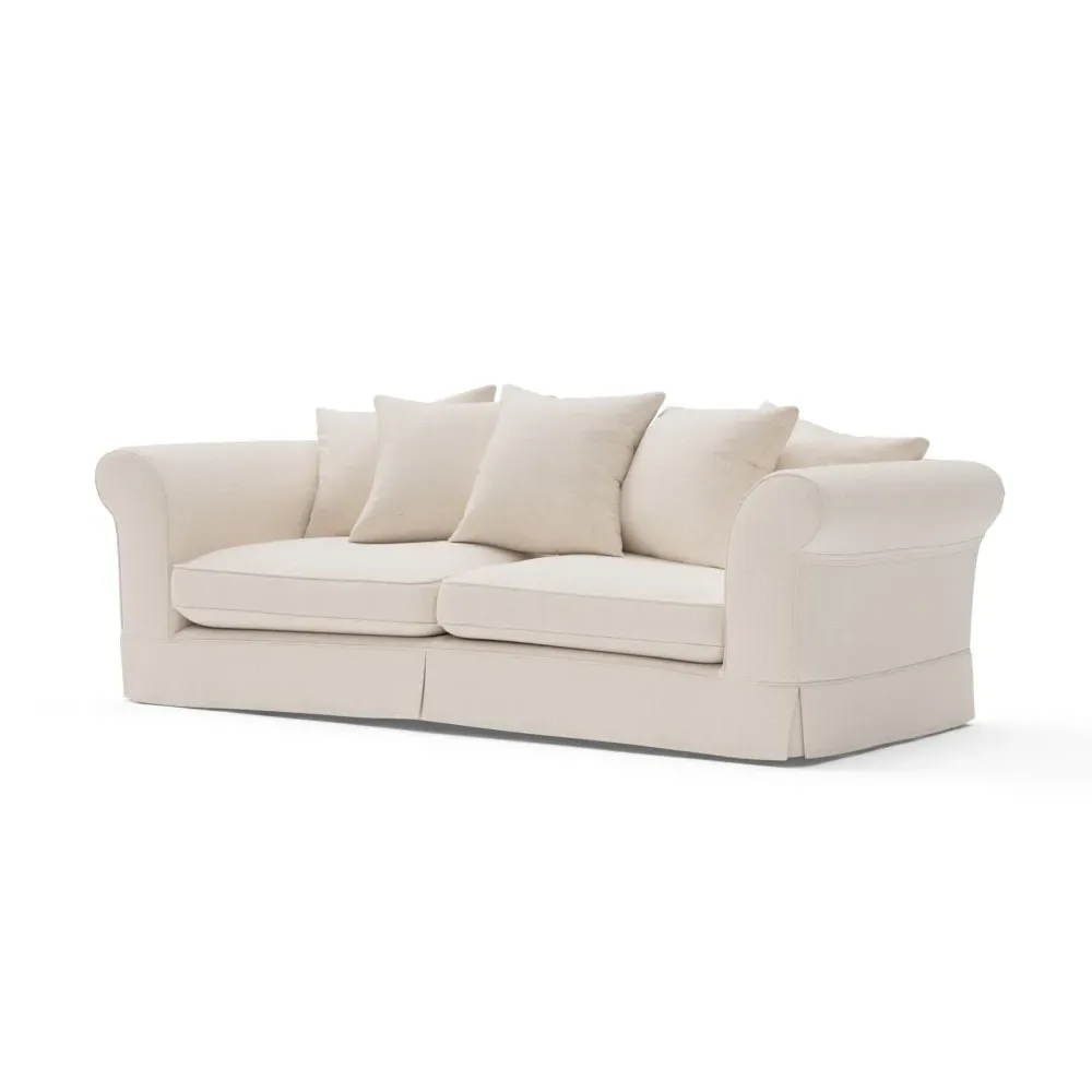 4-Seater Sofa with Removable Covers - Natural