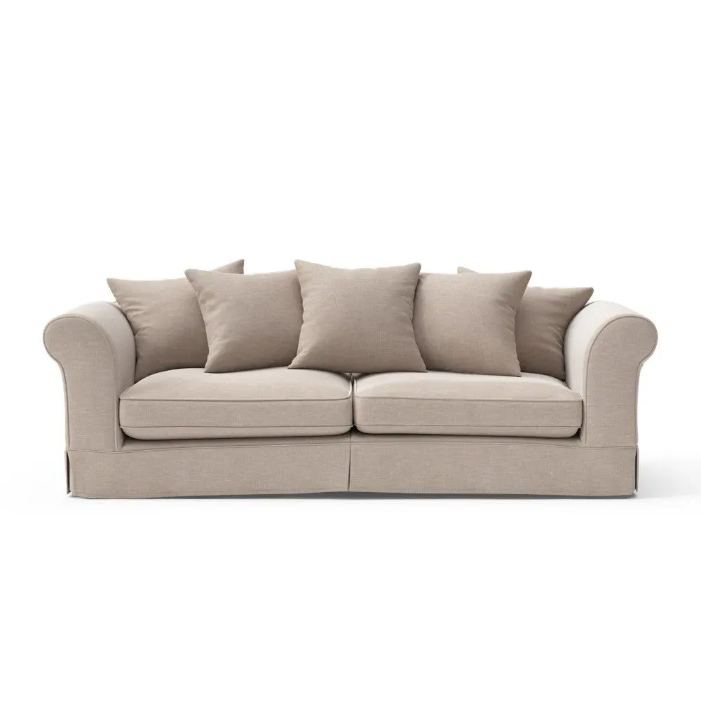 4-Seater Sofa with Removable Covers - Natural, Eco Chenille