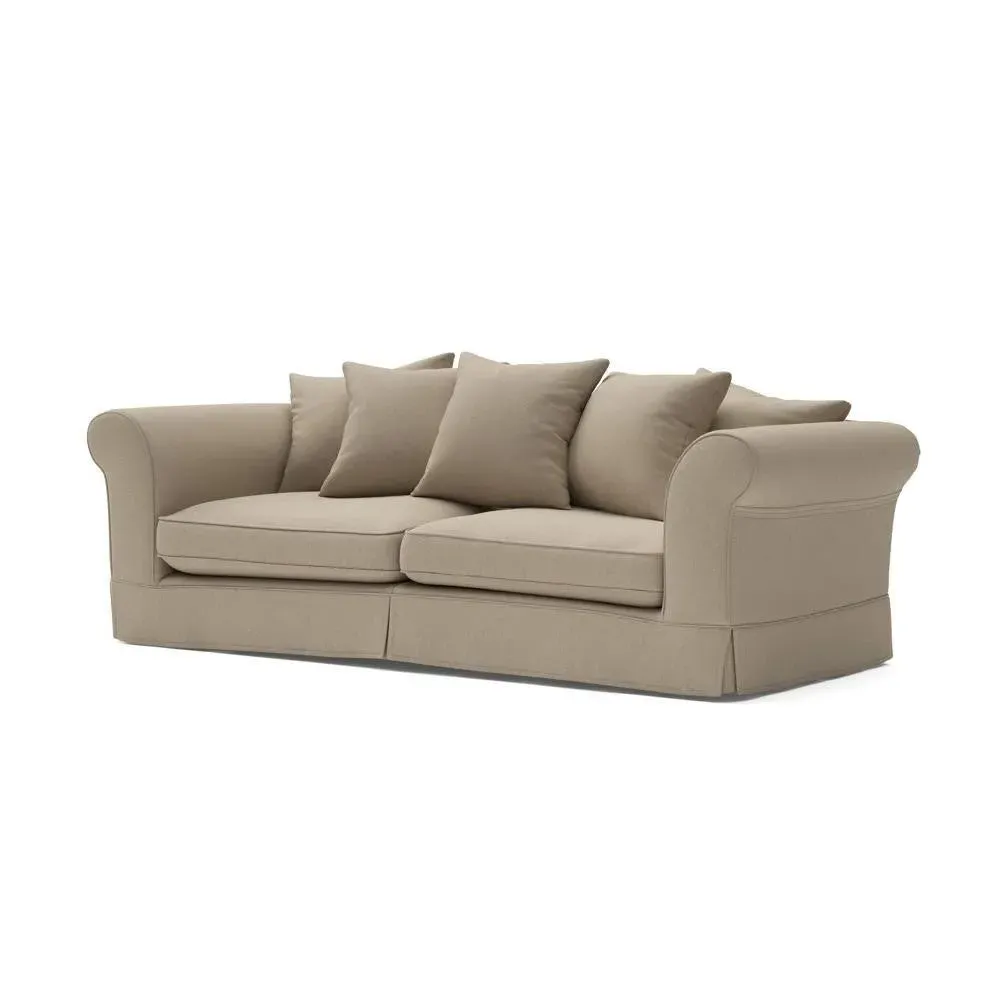 4-Seater Sofa with Removable Covers - Natural, House Linen Mix