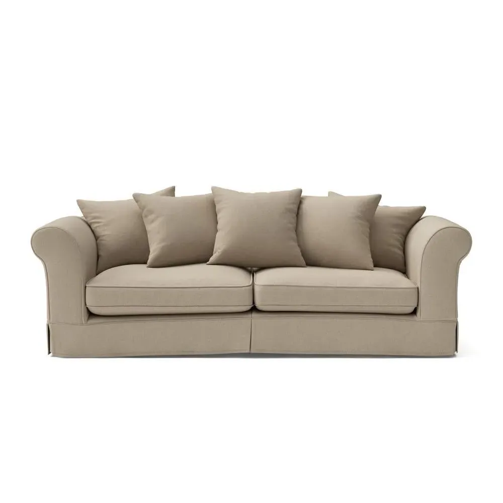 4-Seater Sofa with Removable Covers - Natural, House Linen Mix