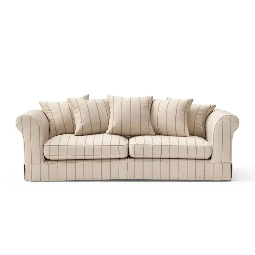 4-Seater Sofa with Removable Covers - Raspberry