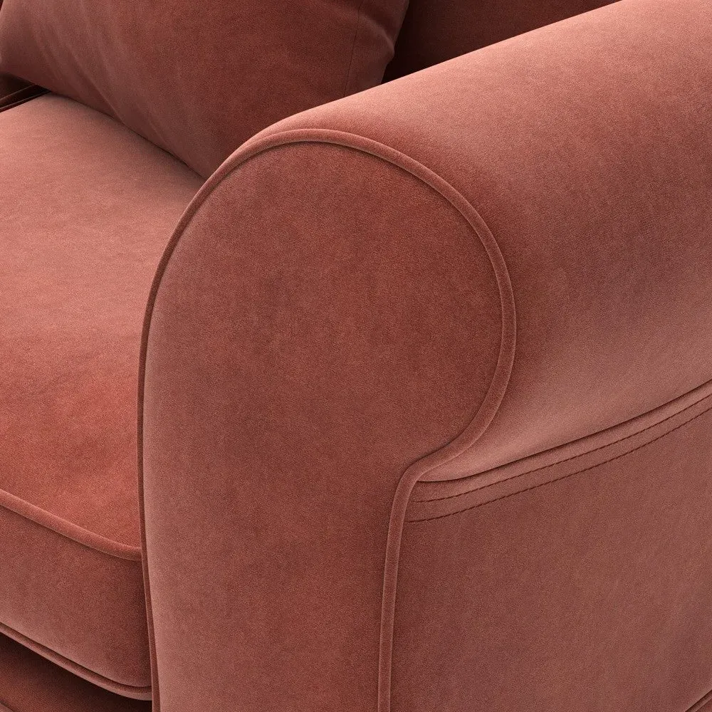 4-Seater Sofa with Removable Covers - Red, Velvet