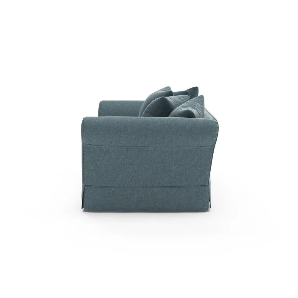 4-Seater Sofa with Removable Covers - Teal, Eco Chenille
