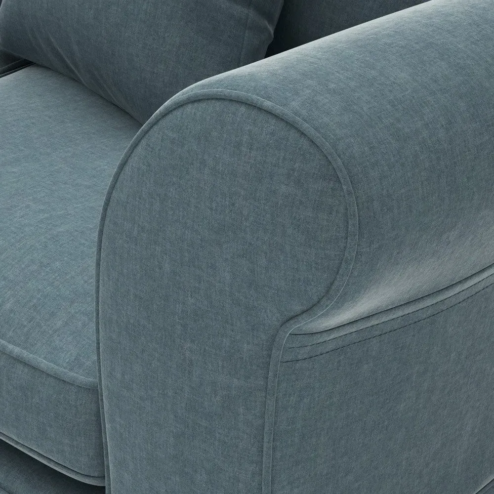 4-Seater Sofa with Removable Covers - Teal, Eco Chenille
